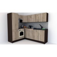 Bucatarie de Colt GENA NEW 5 ST. 170-220, Cu Corp de Cuptor, Wenge / Decor K002